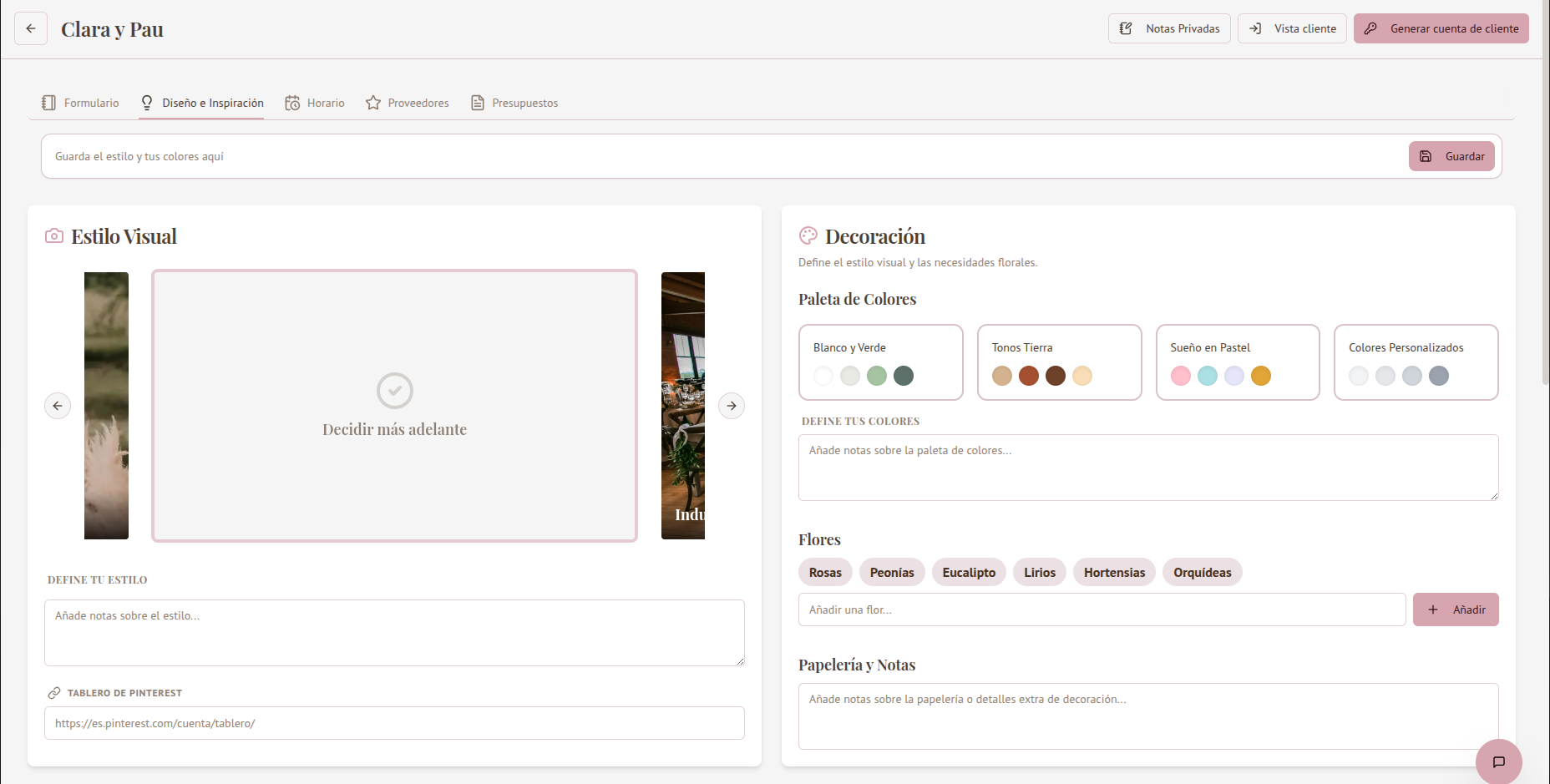 Inspiración y decoración - Moodboards para bodas